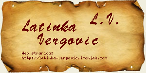 Latinka Vergović vizit kartica